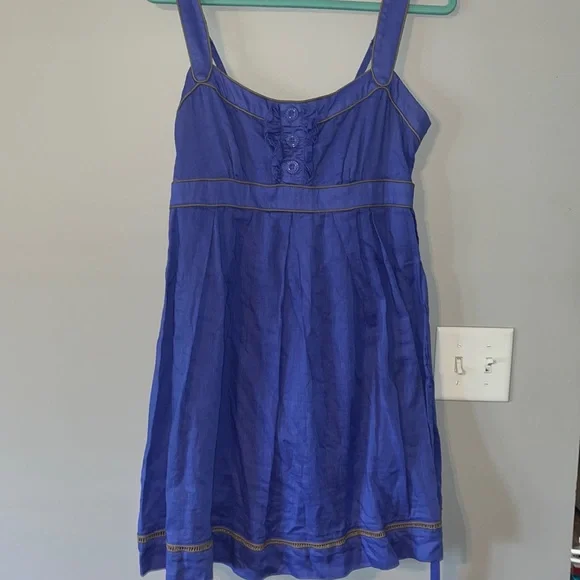 boatneck linen dress Natural linen midi dress with boat neck